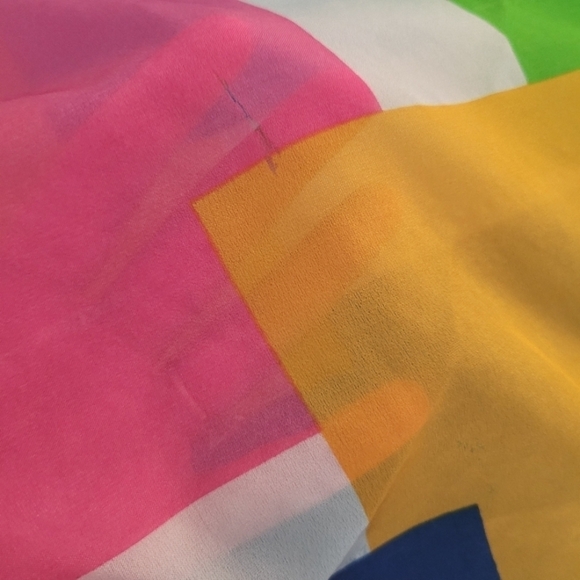 Colorblock Geometric Silky Scarf - Picture 5 of 6